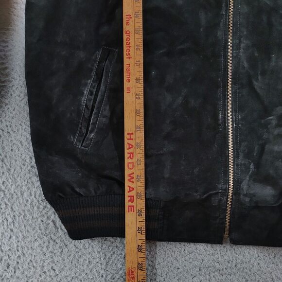 Vintage Seude Leather Varsity Jacket Mens XL Brown & Black Thick Lined - Picture 14 of 16